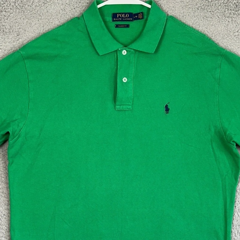 Polo Ralph Lauren Polo Shirt Mens Large Green Classic Fit Casual Pony Logo Rugby